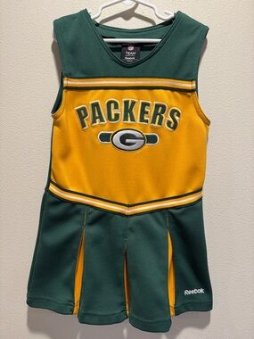 Reebok Packers Kids 7/8 Green and Gold Cheer Dress